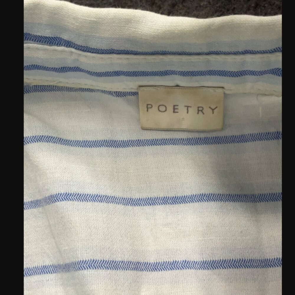 Poetry linen and cotton striped midi shirt dress, US Size 6 (UK10) - Picture 2 of 6